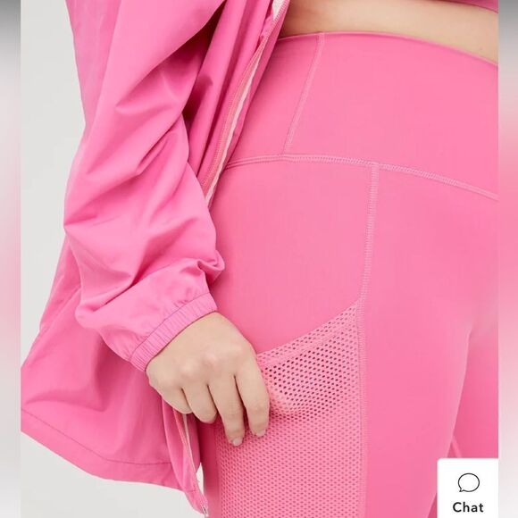 Aerie Offline Goals High Rise 7/8 Legging Pink Mesh Pockets - Picture 6 of 12